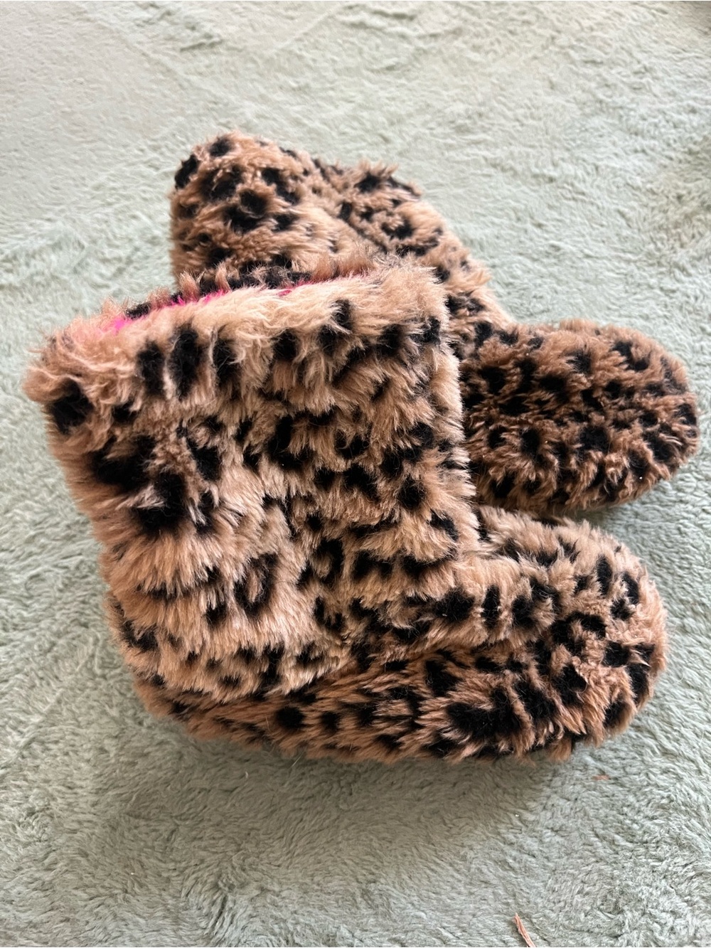 Blazin Roxx Faux Fur Leopard Print Bootie Slippers - Brown & Black